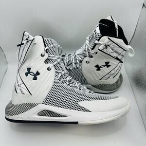 Under Armour Highlight Ace High Top Volleyball Shoes White Black Womens 10